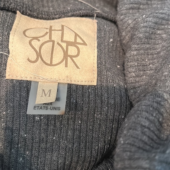 *GRAY* NWOT, chaser, women’s Love Rib Off Shoulder Sweater, super soft LS - Picture 6 of 7